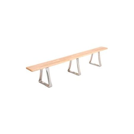 Global Industrial Locker Room Bench, Hardwood With Trapezoid Legs, 96 x 9-1/2 x 17 184993